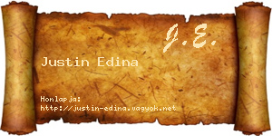 Justin Edina névjegykártya
